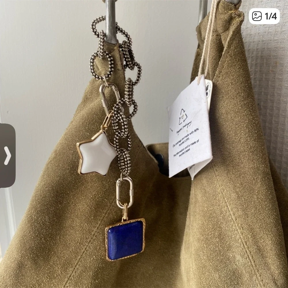 Free People Lapis Square Bag Charm. - Picture 1 of 3